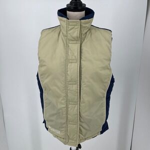 Columbia Sportswear Winter Vest WOMENS Navy Blue Beige SIZE MEDIUM